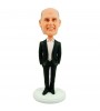 customized boss bobble head doll in black suit