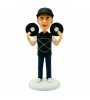 dj personalised bobblehead holding up two records