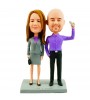 friendly colleague couple custom bobblehead