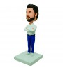 personalised bobblehead arms against chest
