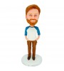 personalised casual man bobble head doll