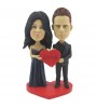 personalised couple bobblehead with red heart