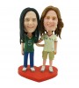 personalised couple football fans bobbleheads