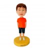 personalised kid in red t shirt bobblehead