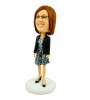 personalised office lady bobblehead in one piece dress