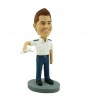 personalised pilot bobblehead carrying a model plane