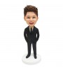 personalised bobblehead smart boy in straight suit