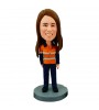 personliased female firefighter bobblehead